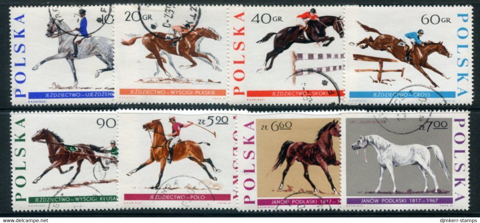 POLAND 1967 Equestrian Sports And Horse Breeding Used.  Michel 1740-47 - Used Stamps