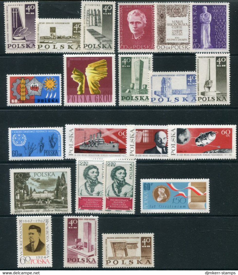 POLAND 1967 Thirteen Complete Issues MNH / ** - Unused Stamps