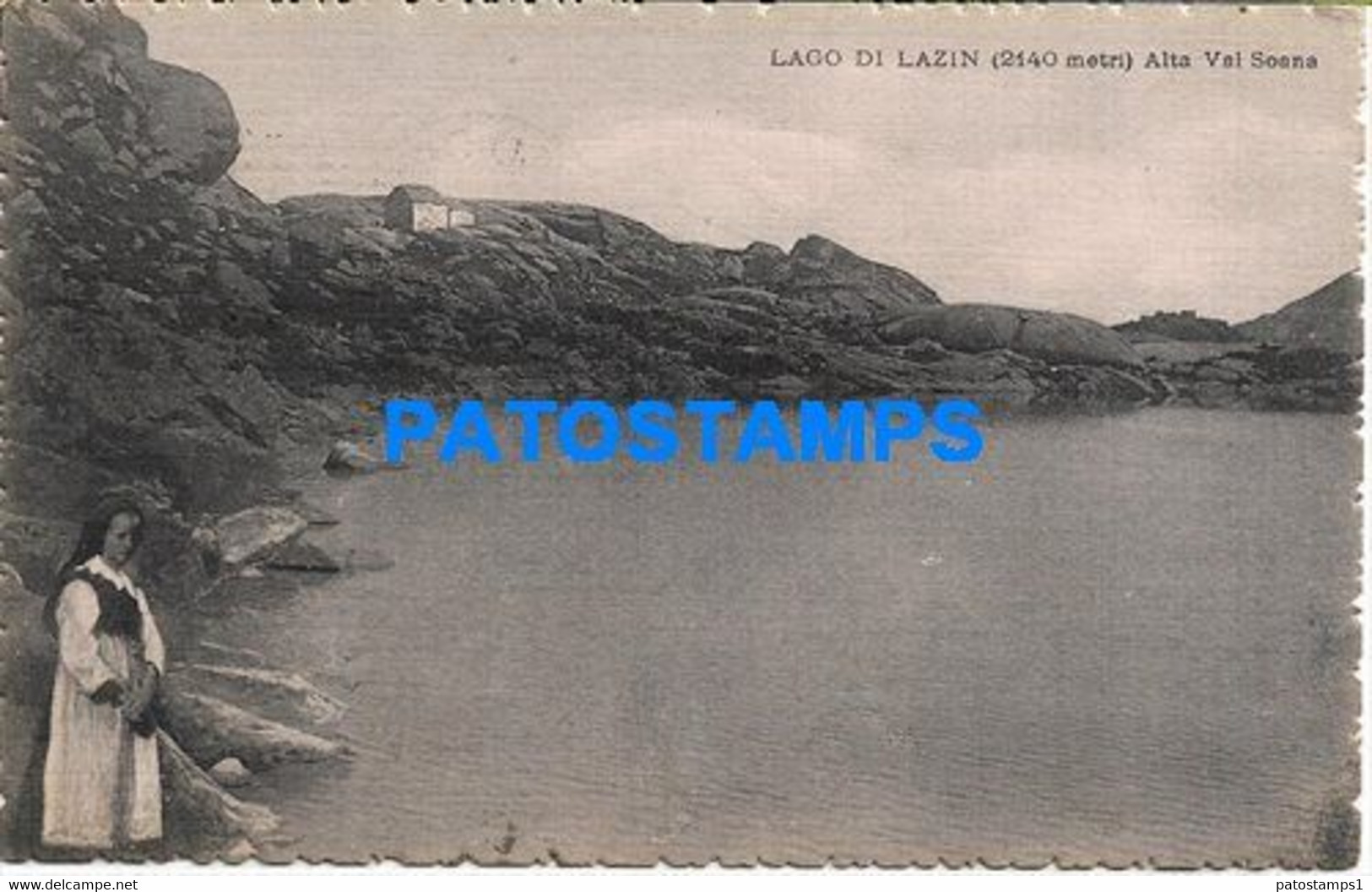 171519 ITALY LAGO DI LAZIN ALTA VAL SOANA CENSORED CIRCULATED TO ARGENTINA POSTAL POSTCARD - Altri & Non Classificati