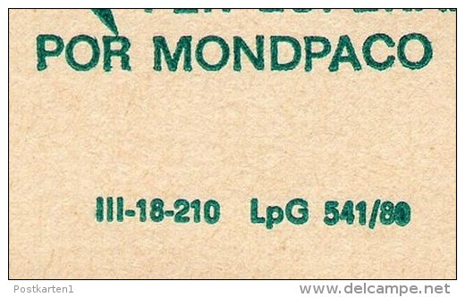 DDR P79-4b-80 C105-c Postkarte PRIVATER ZUDRUCK Esperanto Weltkugel Leipzig 1980 - Privatpostkarten - Ungebraucht