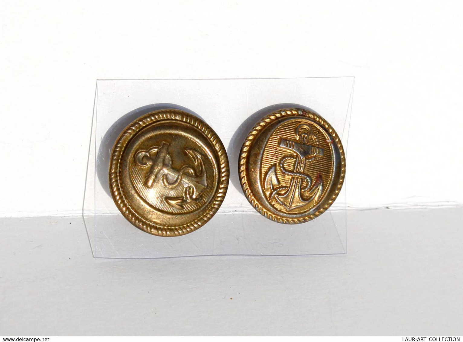 LOT 2 BOUTON UNIFORME ANCIEN - MILITAIRE MARINE ARMEE NAVAL ANCRE OVALE  20,21mm             (2202.89) - Bottoni