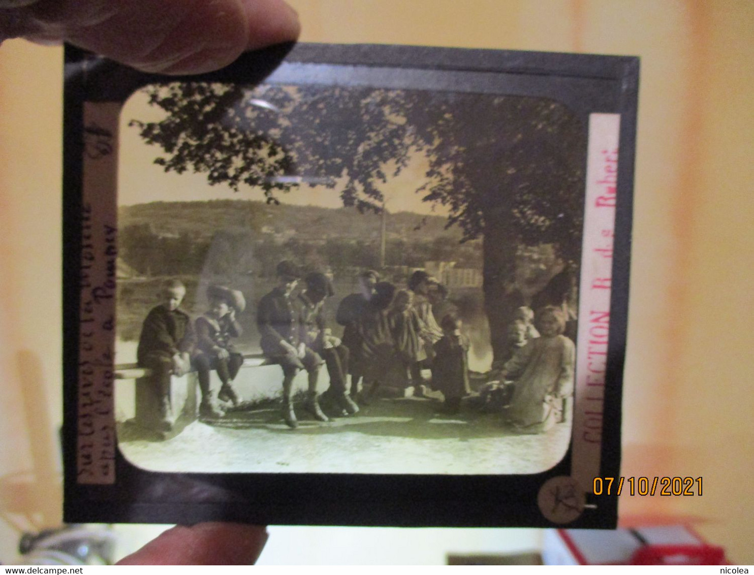 54 - Meurthe Et Moselle - Pompey - Auprès De L'école - Les écoliers Et La Moselle - Plaque De Verre 10 X 8.5 Cm INEDIT ! - Glass Slides