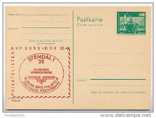 DDR P79-24var-78 C73-b Postkarte ZUDRUCK DRUCKFEHLER Reichsbahn Stendal 1978 - Privé Postkaarten - Ongebruikt