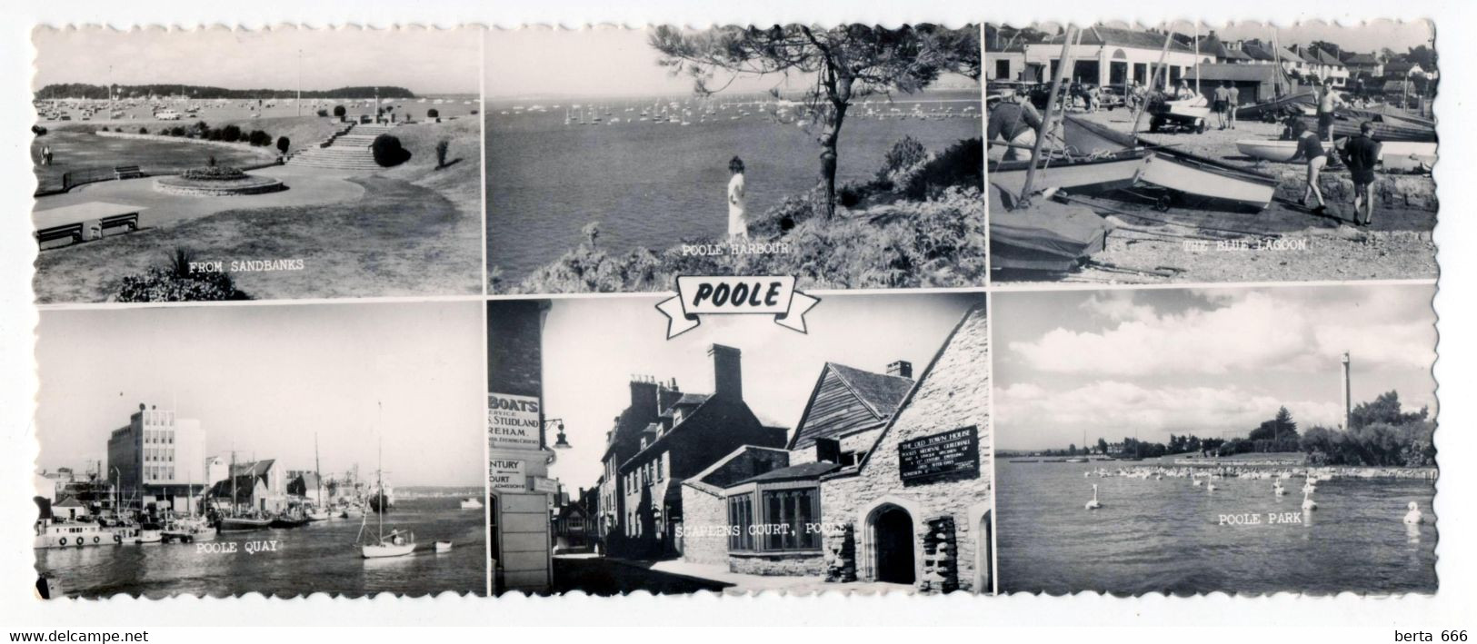 England Poole Wideview Card Real Photo Salmon Panoramic Postcard - Other & Unclassified