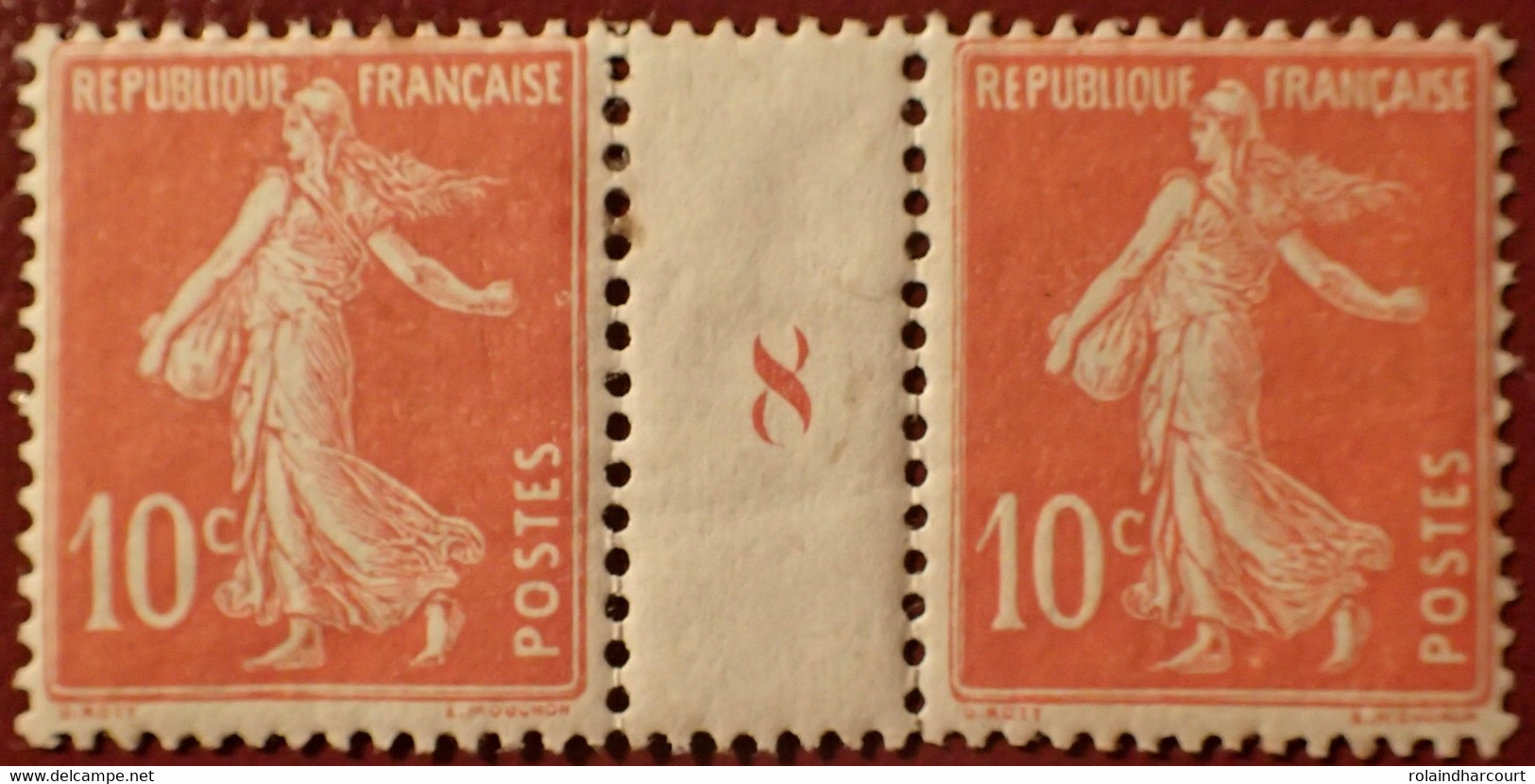 R1300/152 - 1908 - TYPE SEMEUSE CAMEE - N°138 Mill.8 TIMBRES NEUFS* - VARIETE ➤➤➤ Impression RECTO VERSO Partielle - Unused Stamps