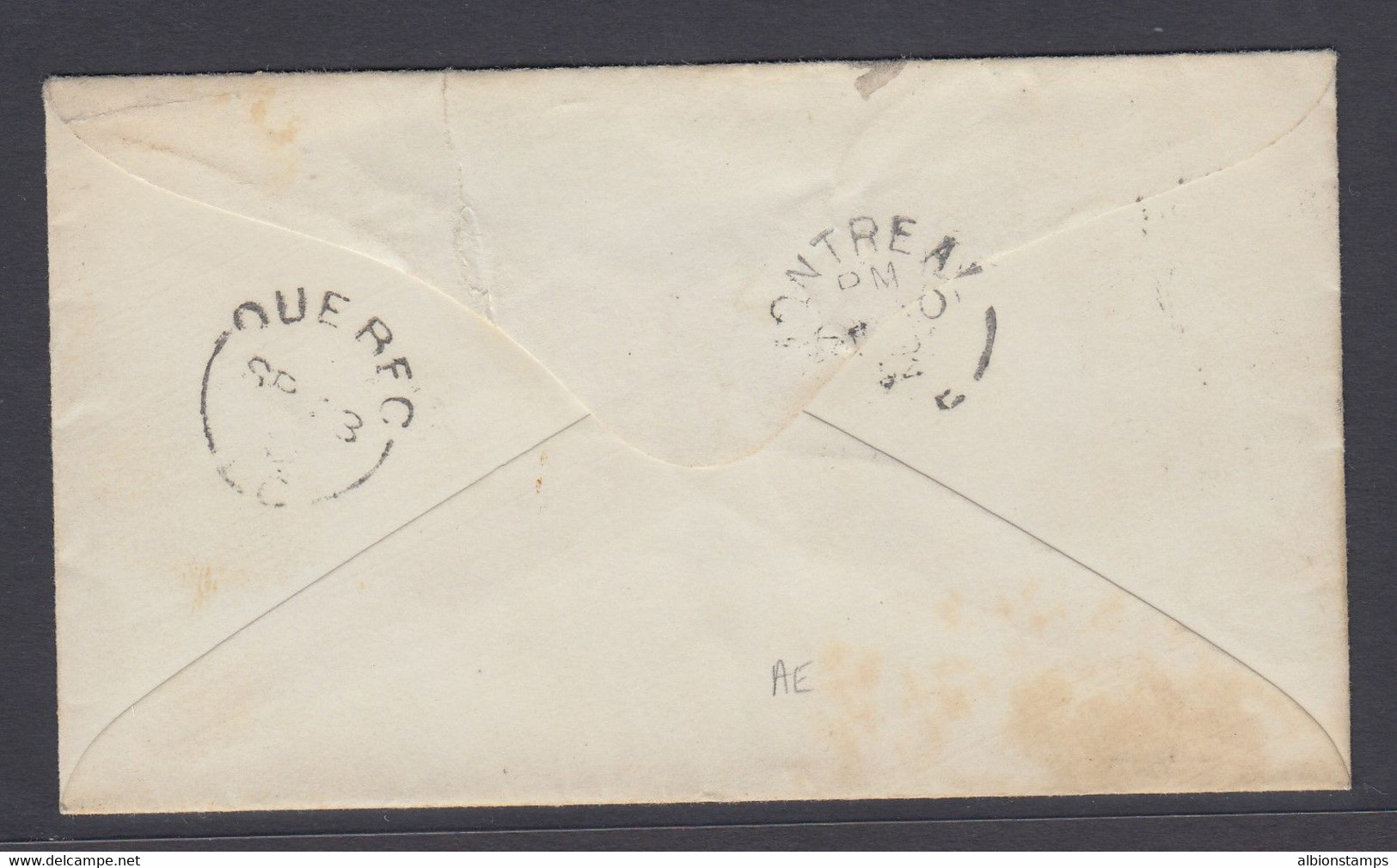 Canada 1862 Stampless Cover, Sandwich UC "Paid 5" To Quebec - ...-1851 Vorphilatelie