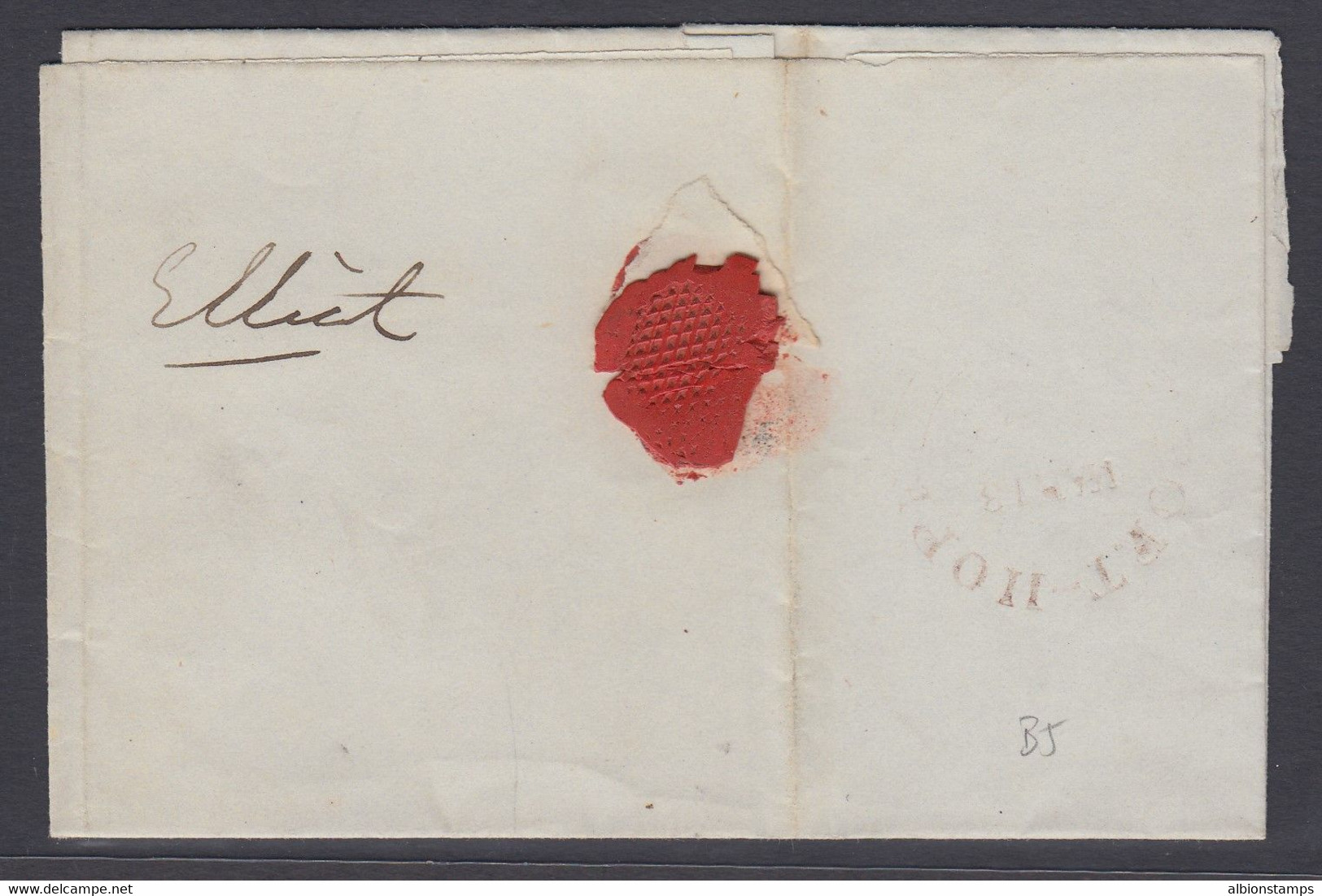 Canada 1852 Stampless Folded Cover, Cobourg And "3d" To Port Hope - ...-1851 Préphilatélie