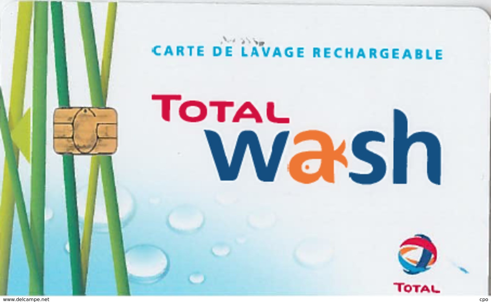 # Carte A Puce Portemonnaie Lavage Total - 770 Stations - Plante Et Gouttes - Carte De Lavage Rechargeable - TBE - Colada De Coche