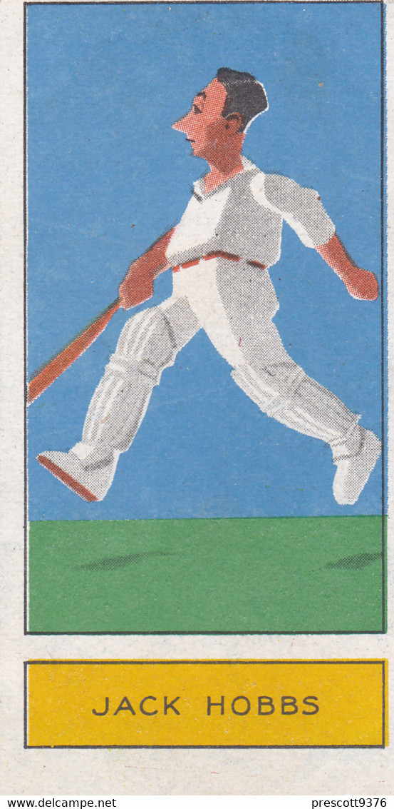 3 Jack Hobbs  - Cricket  - Personalities Of Today, Caricatures 1932 -  Phillips Cigarette Card - Original - Phillips / BDV