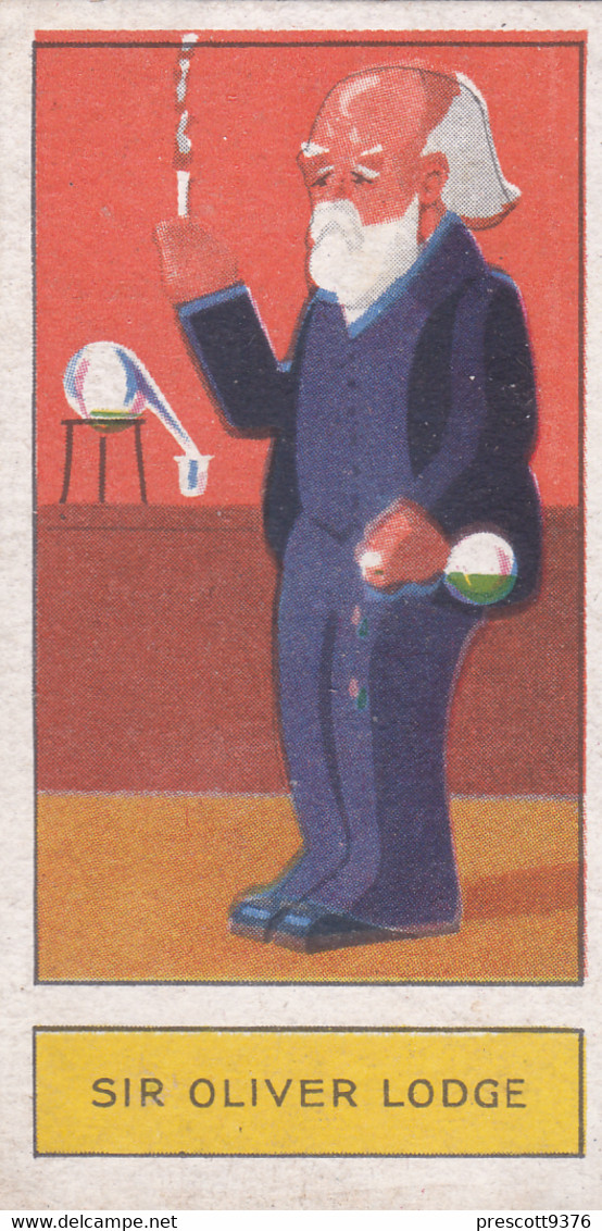 8 Sir Oliver Lodge  - Science - Personalities Of Today, Caricatures 1932 -  Phillips Cigarette Card - Original - Phillips / BDV