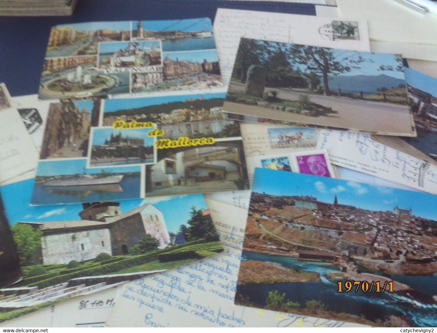 CPA CPSM LOT DE 33 CARTES POSTALES ESPAGNE TOUTES AVEC JOLIS TIMBRES  A SAISIR - 5 - 99 Cartes