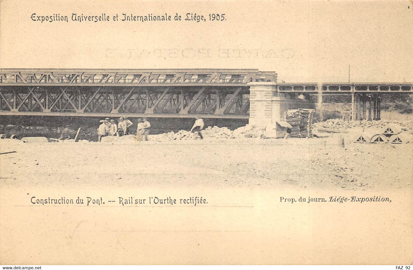 Belgium - - Liège Exposition 1905 - Construction Du Pont - Rail Sur L'Ourthe Rectifiée - Liège
