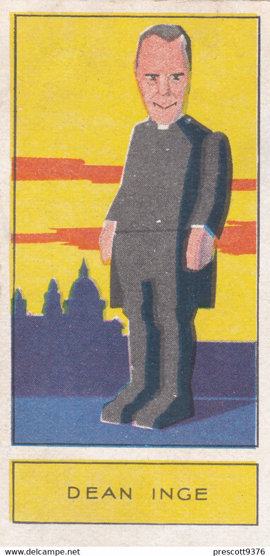 24 Rev Willianm Inge, Dean Of St Pauls - Personalities Of Today, Caricatures 1932 -  Phillips Cigarette Card - Original - Phillips / BDV