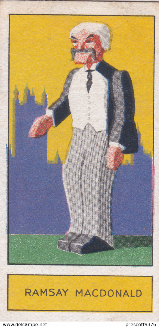 25 Ramsey McDonald  - Politics  - Personalities Of Today, Caricatures 1932 -  Phillips Cigarette Card - Original - Phillips / BDV