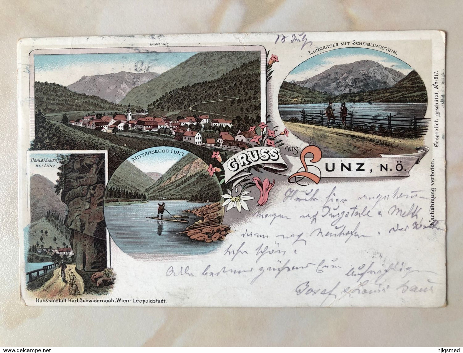 Austria Österreich 1898 Gruss Aus Lunz Am See Litho Hohle Mauer Scheiblingstein 13857 Post Card POSTCARD - Lunz Am See