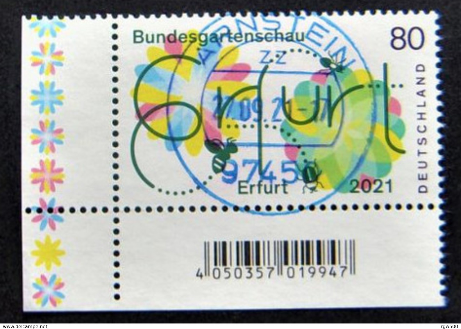 Bund/BRD April 2021,  Sondermarke "Bundesgartenschau Erfurt" MiNr 3600, Ecke 3, Gestempelt - Usati