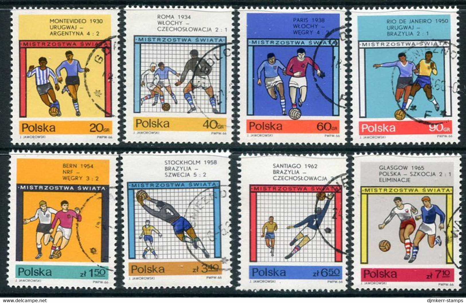 POLAND 1966 Football World Cup Used.  Michel 1665-72 - Used Stamps