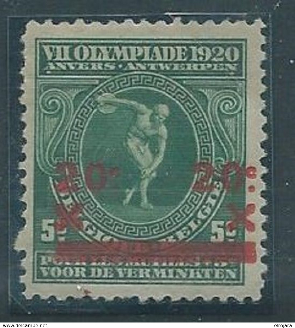 BELGIUM Olympic Overprinted Stamp 5c With Closed Perforation At The Left MWH - Zomer 1920: Antwerpen