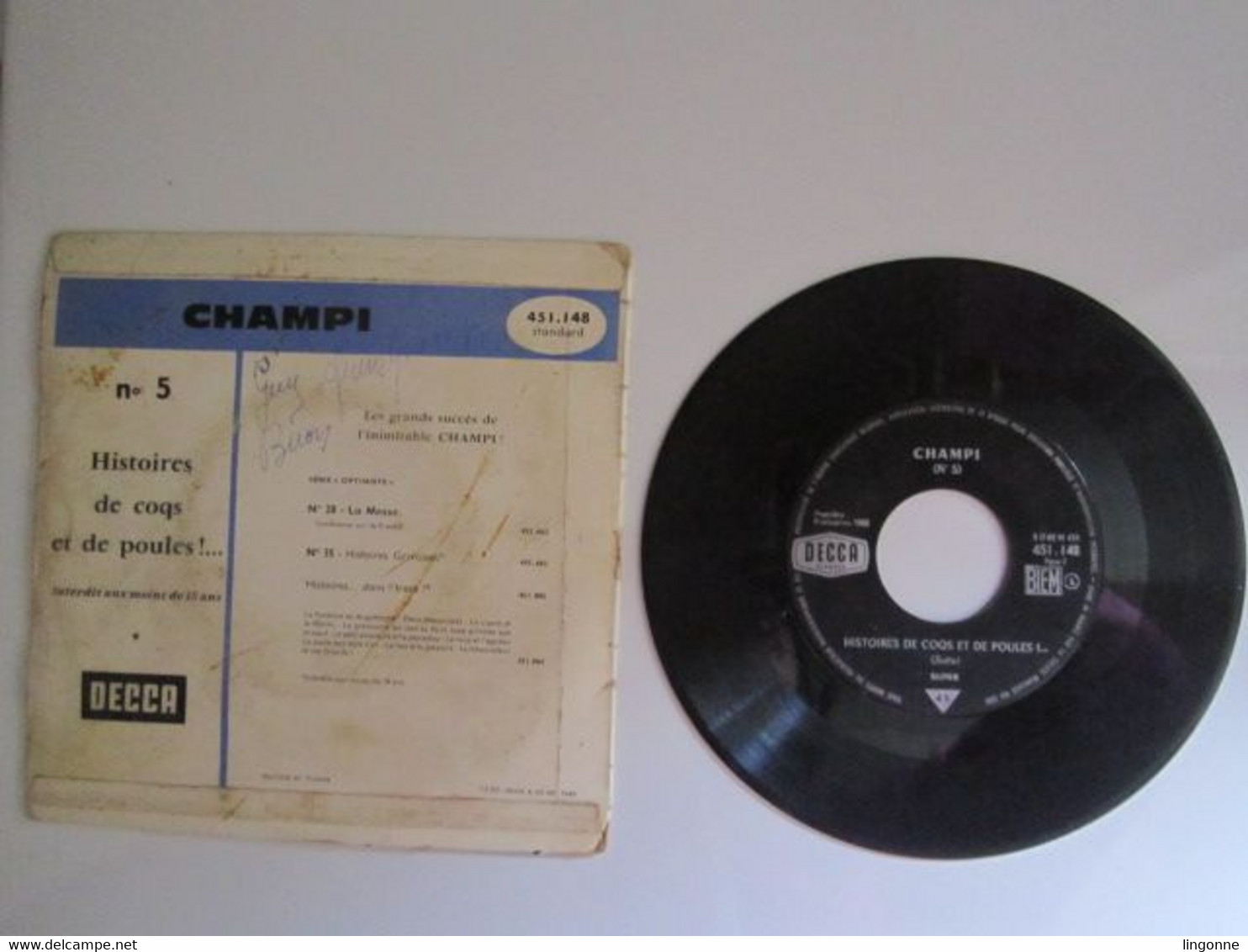 1962 Vinyle 45 Tours Champi – N°5 Histoires De Coqs Et De Poules !... - Humor, Cabaret