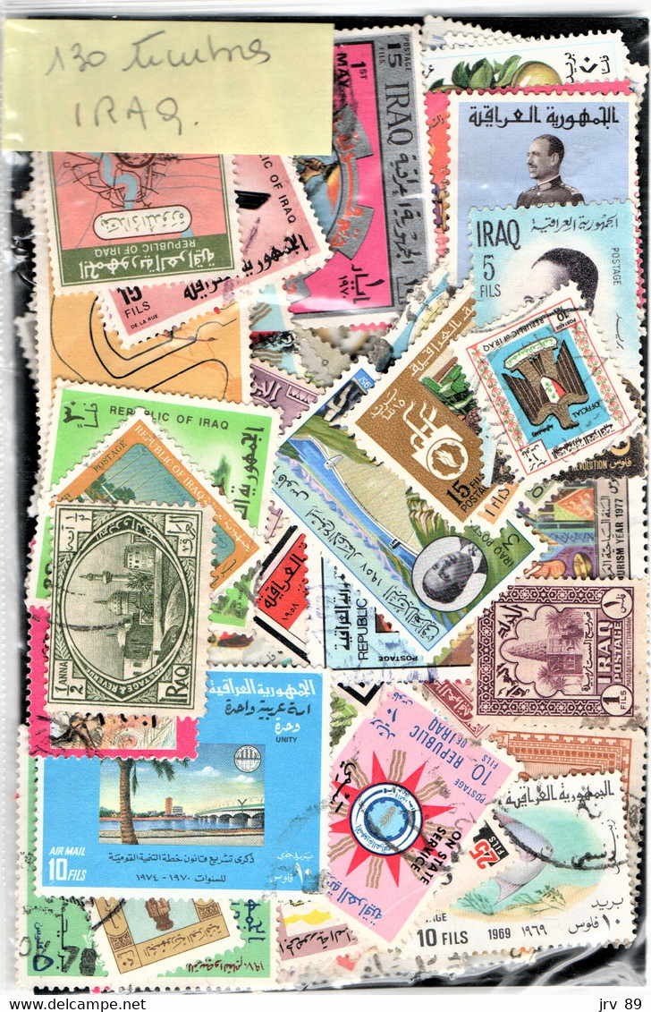 Lot De 130 Timbres Oblitérés Et Différents De L'Iraq - Alla Rinfusa (max 999 Francobolli)