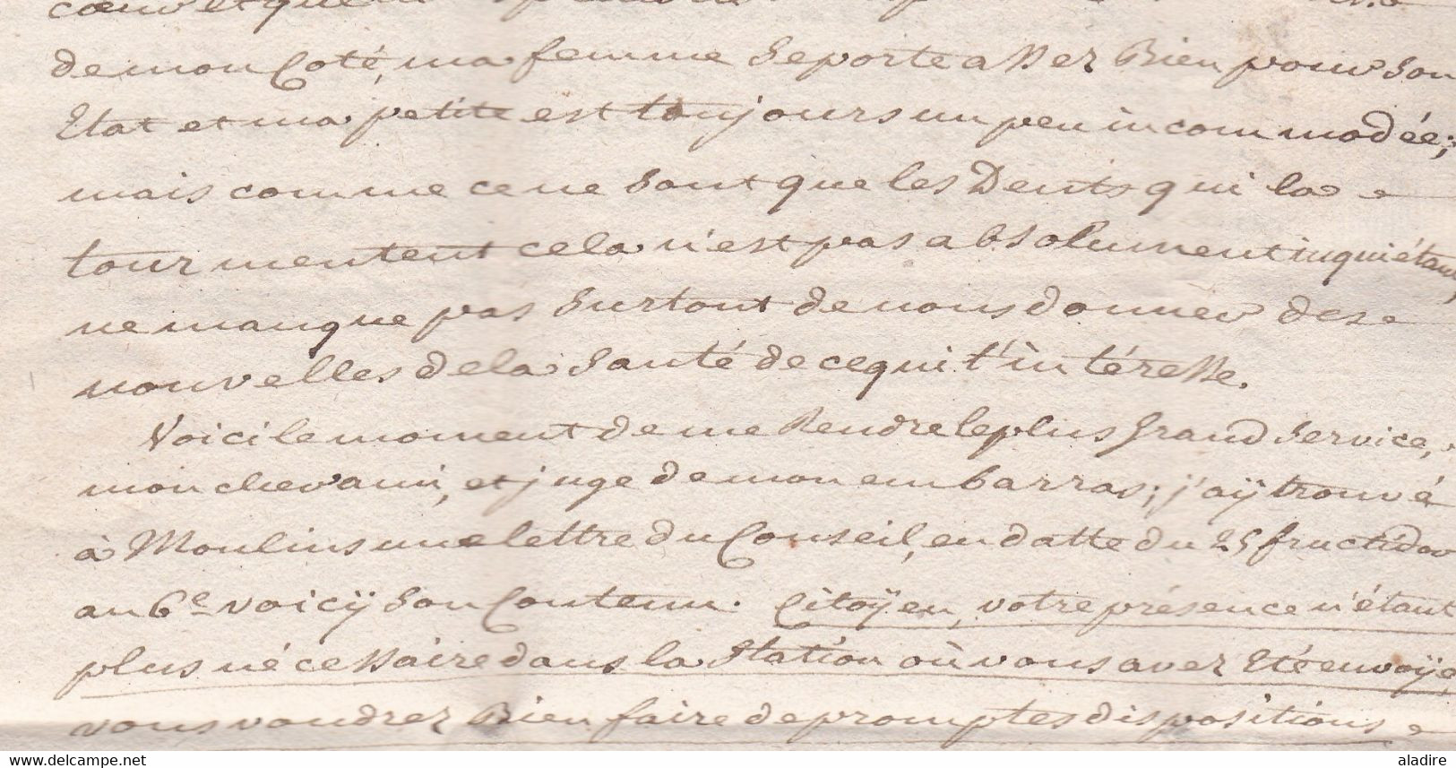 1798 - An 7 -  Marque Postale 56 DECIZE Sur LAC Amicale De 2 Pages Vers  PARIS - Directoire - 1701-1800: Vorläufer XVIII