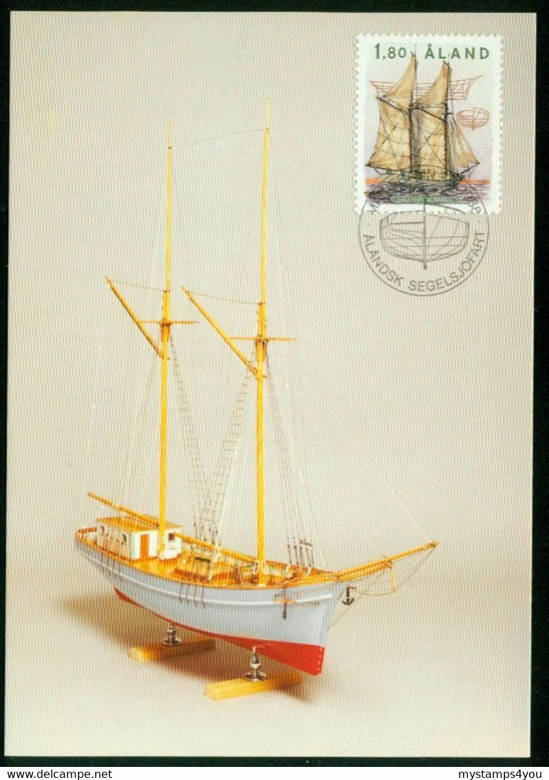 Mk Aland Islands Maximum Card 1988 MiNr 28 | Sailing Ships. Baltic Galleass Albanus - Aland