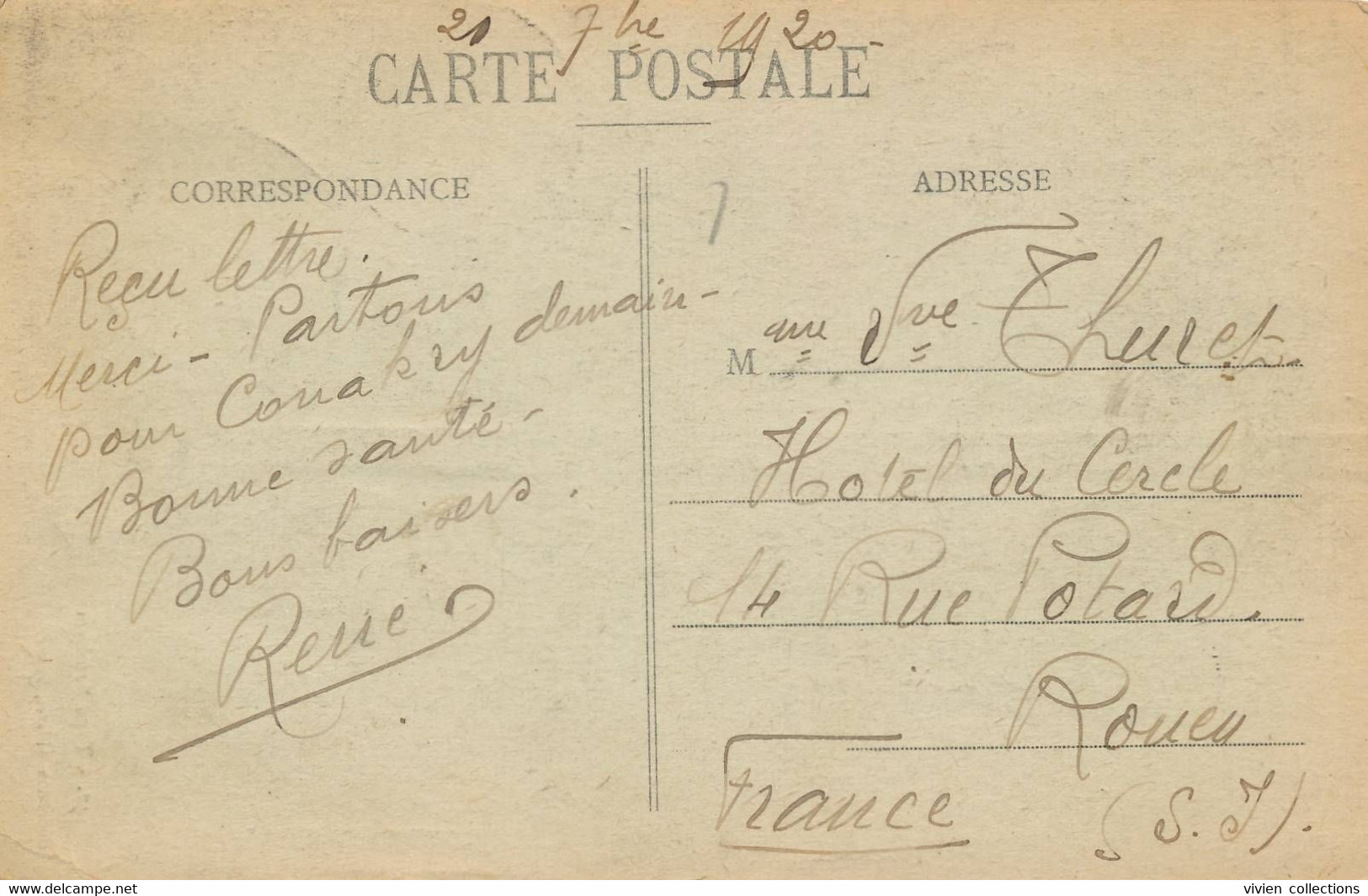 Colonies Françaises Afrique Occidentale - Type Bambara - Coll. Albaret N° 47 Circulée FM 1920 - Senegal