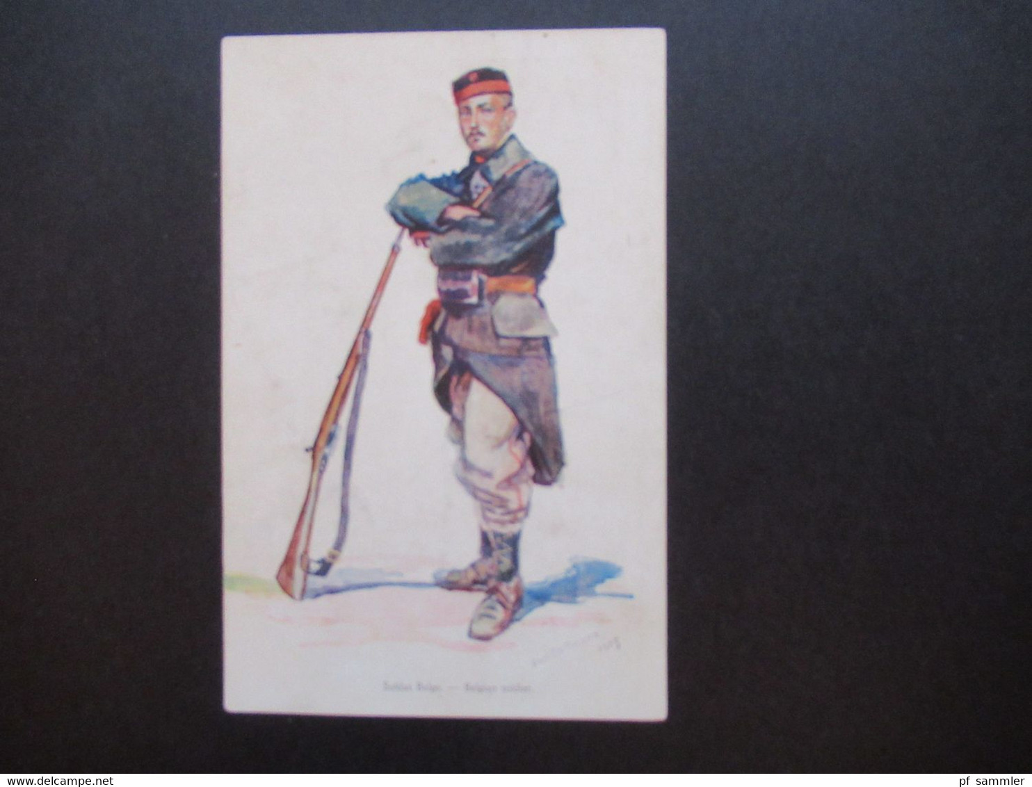 AK Künstler AK 1915 Soldat Belge Belgian Soldier Werbe PK Grimault's Hypophosphite Of Lime Syrup Against Consumption - Uniformen