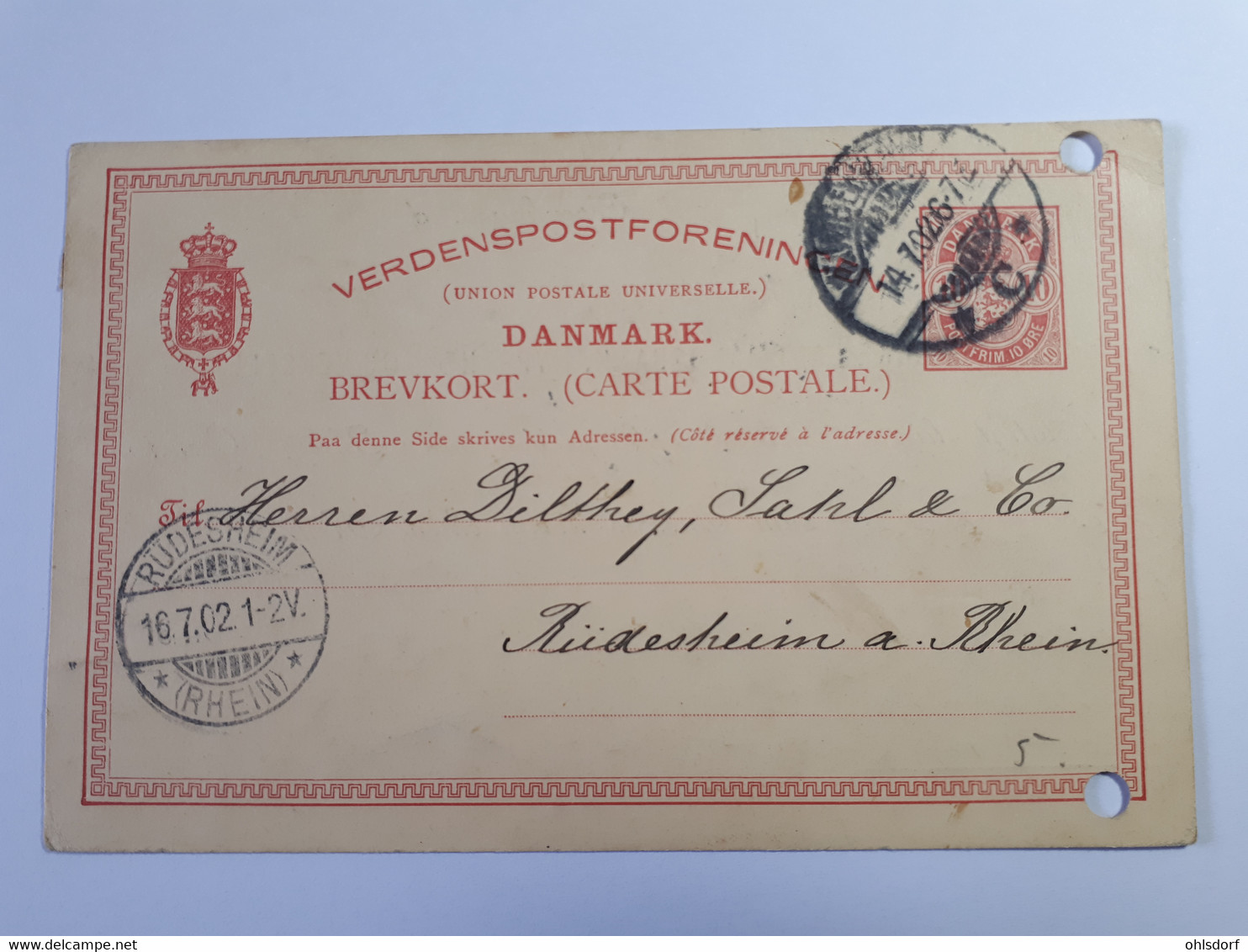 DANMARK 1902: Postcard, O - FREE SHIPPING ABOVE 10 EURO - Brieven En Documenten