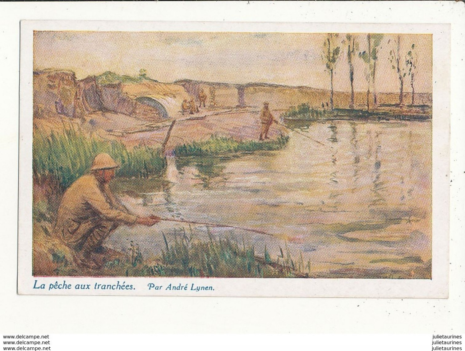 LYNEN LA PECHE AUX TRANCHEES CP BON ETAT - Lynen, Amédée-Ernest