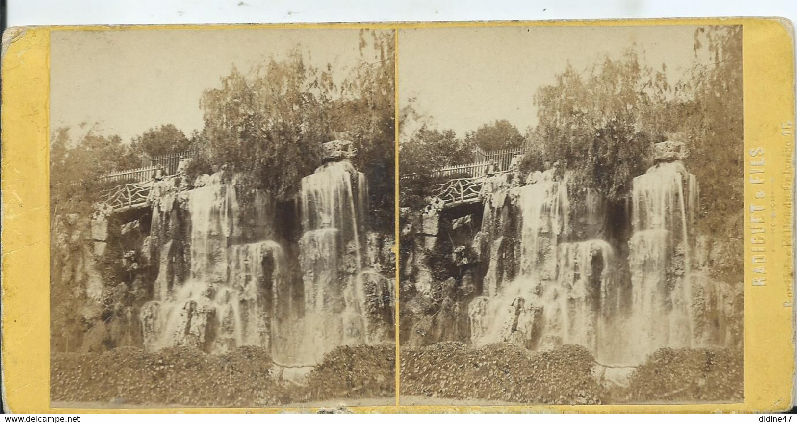 PHOTO STÉRÉOSCOPIQUE - MARSEILLE - Cascade Du Jardin Zoologique - Stereoscopic