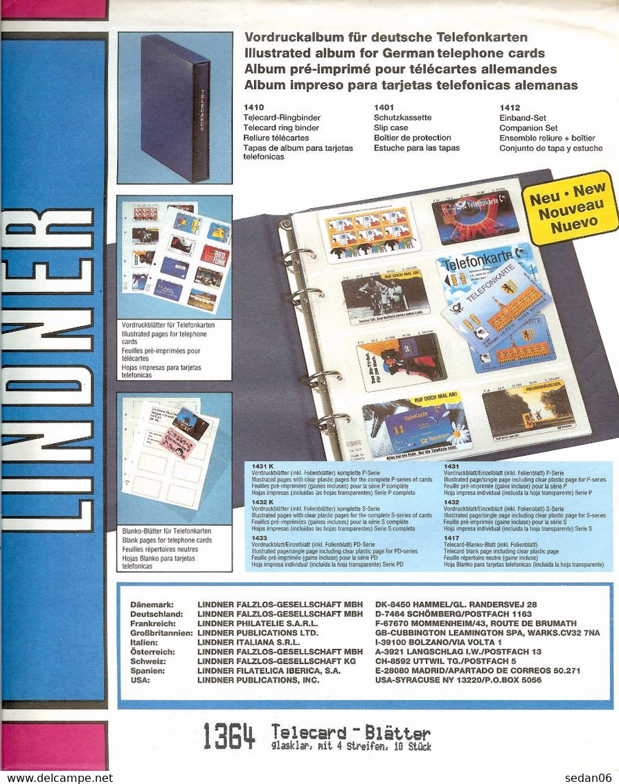 Lindner - Feuilles MULTI-COLLECT à 8 Cases Transparentes REF. 1364 (paquet De 10) - Materiaal