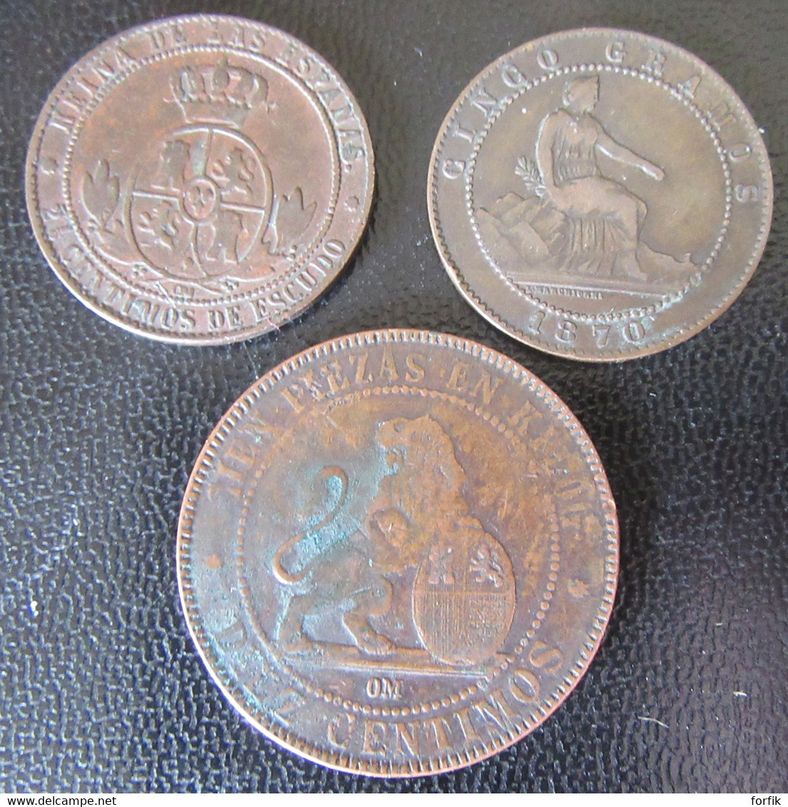 Espagne / Espana - 3 Monnaies 5 Centimos Et 10 Centimos 1867, 1870 -  Verzamelingen