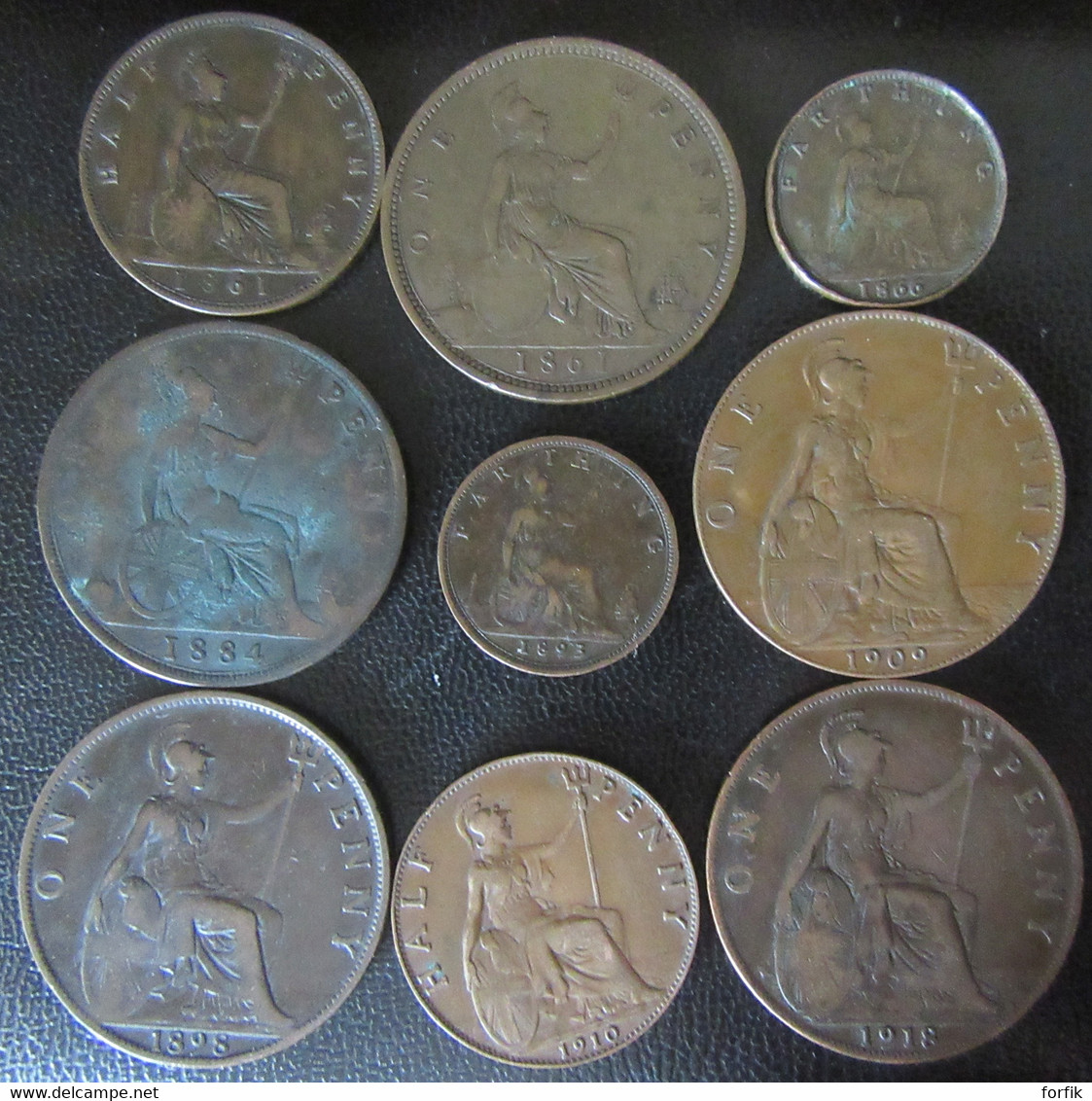 Grande-Bretagne / Great Britain - 9 Monnaies Victoria / George V / Edward VII Entre 1861 Et 1918 - Colecciones