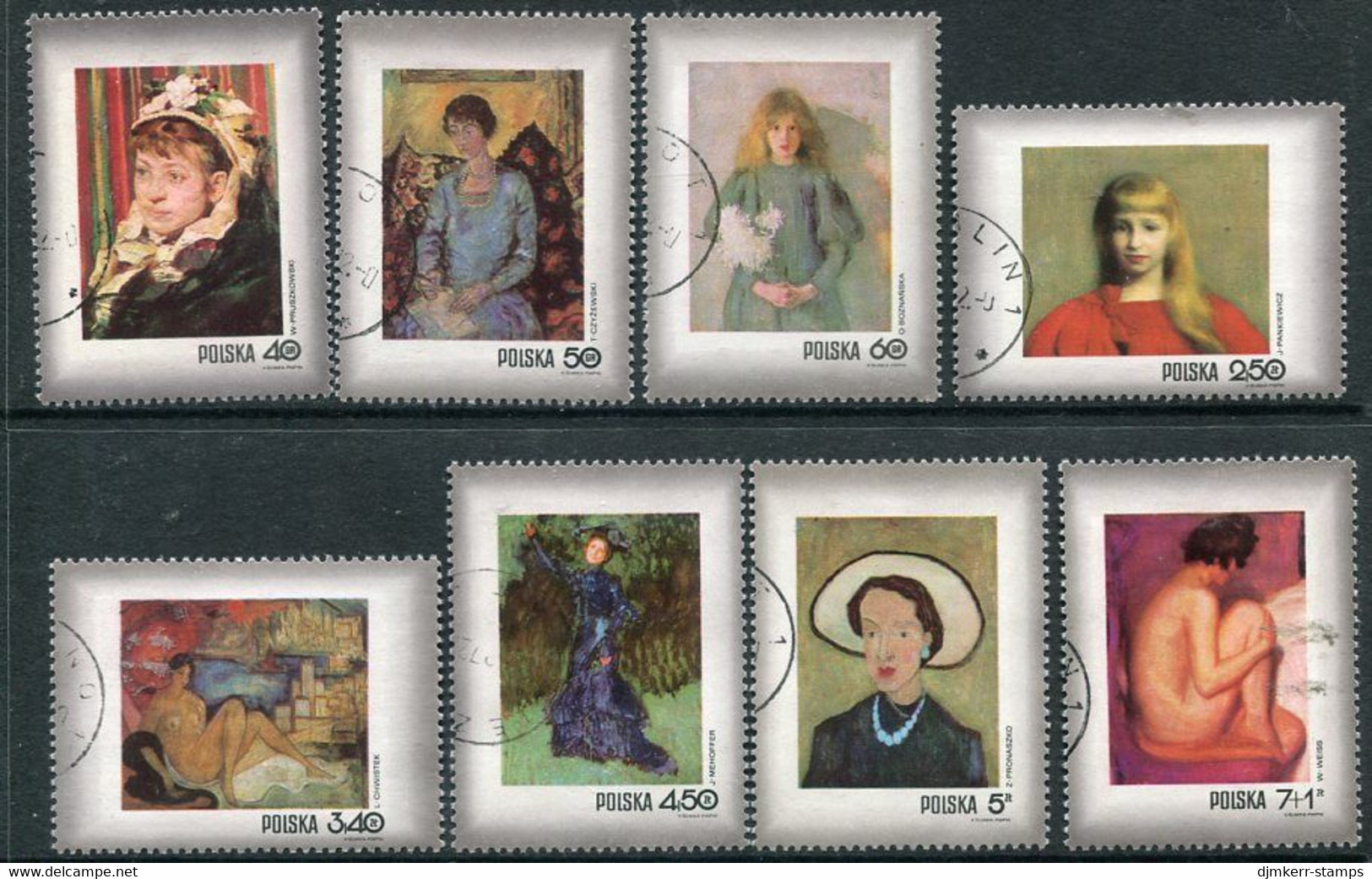 POLAND 1971 Stamp Day: Paintings Of Women  Used. Michel 2110-17 - Usati
