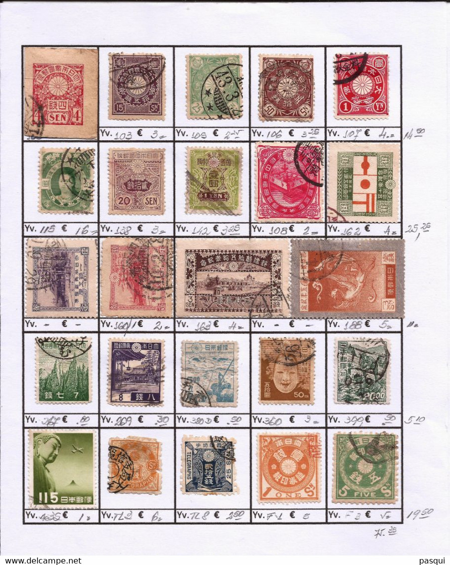 JAPON - Fx. 24 - Conjunto De 47 Sellos Antiguos Diferentes, Seleccionados - Ø - Collezioni & Lotti