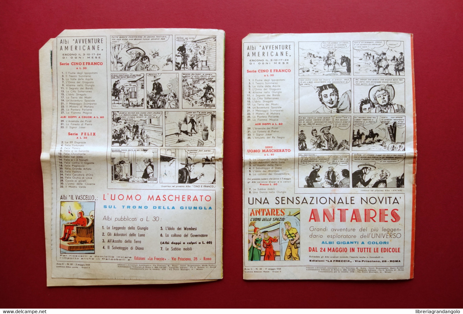 Cino E Franco Avventure Americane 2 Numeri Racconti Completi 1958 Fumetto - Altri & Non Classificati