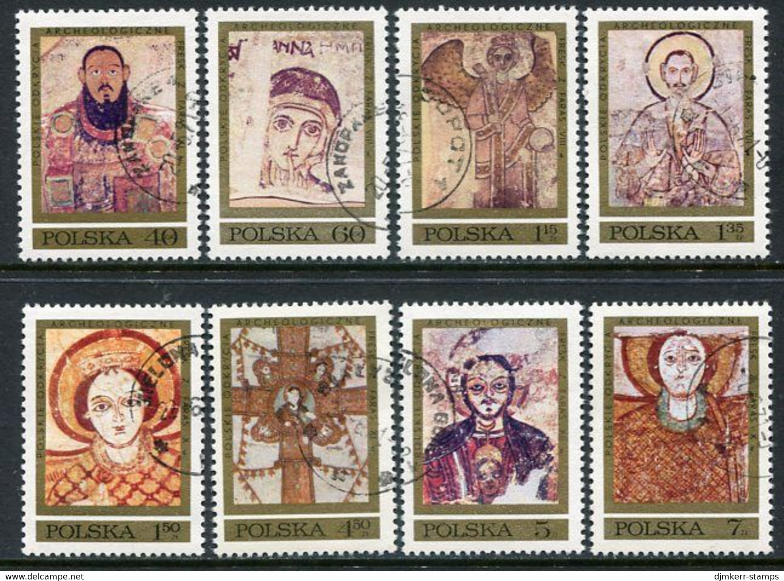 POLAND 1971 Frescoes  Used.  Michel 2070-77 - Used Stamps