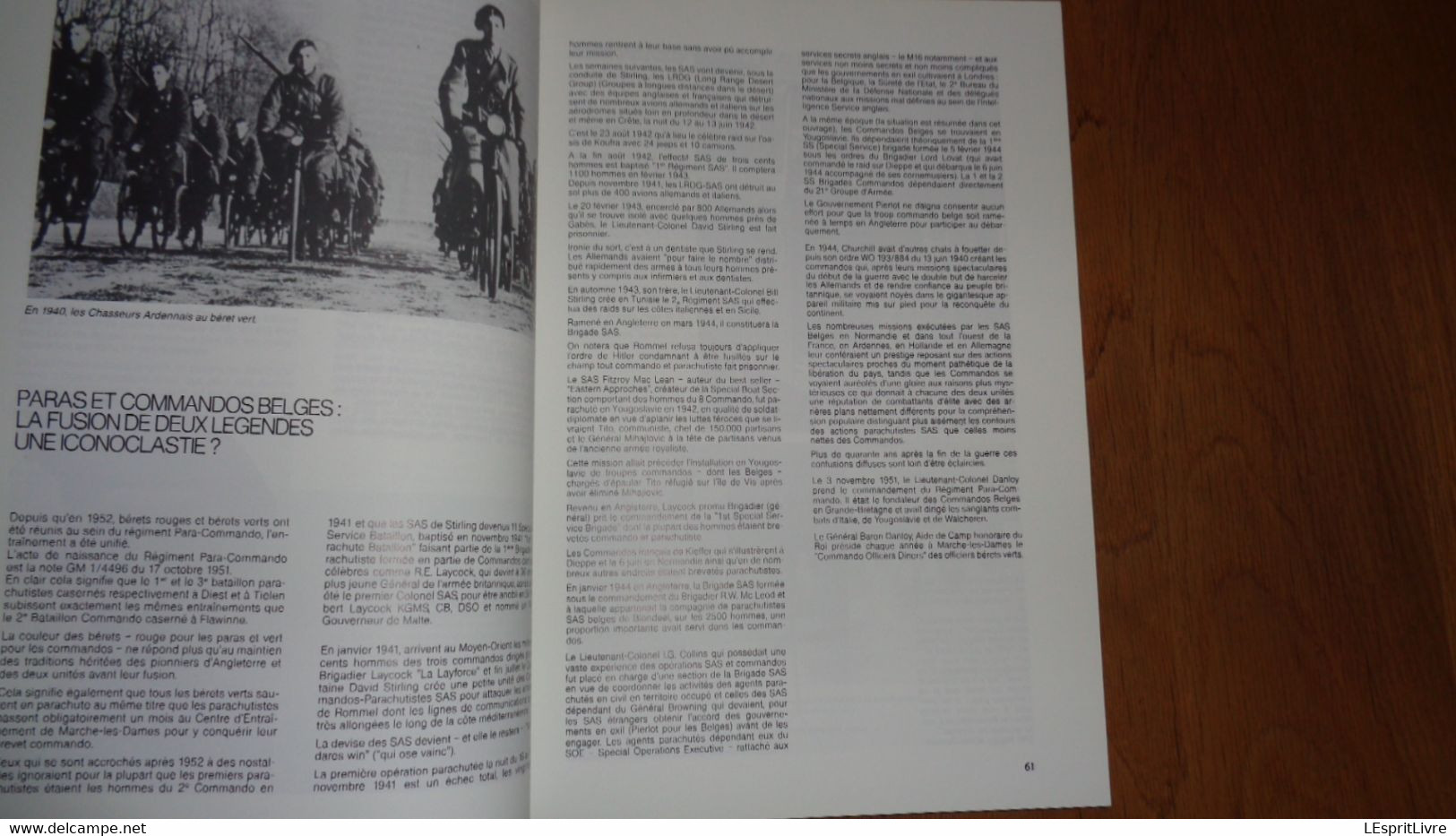 LA PISTE DU RISQUE Commando Parachutiste Militis Gaume Histoire Guerre 40 45 Ardennes SAS Kolwezi Corée Afrique Congo