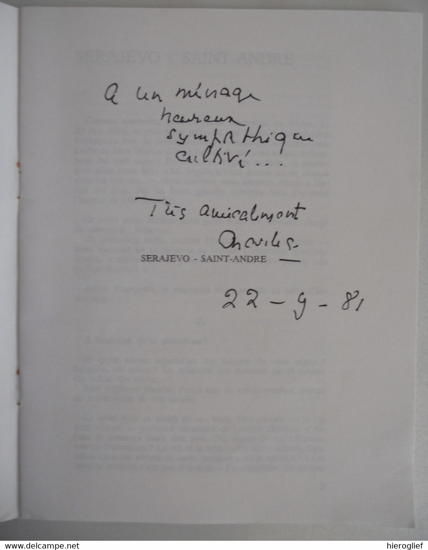 SERAJEVO - SAINT-ANDRé Par Charles D' Ydewalle Brugge Sint-andries Geurre Oorlog - Oorlog 1914-18