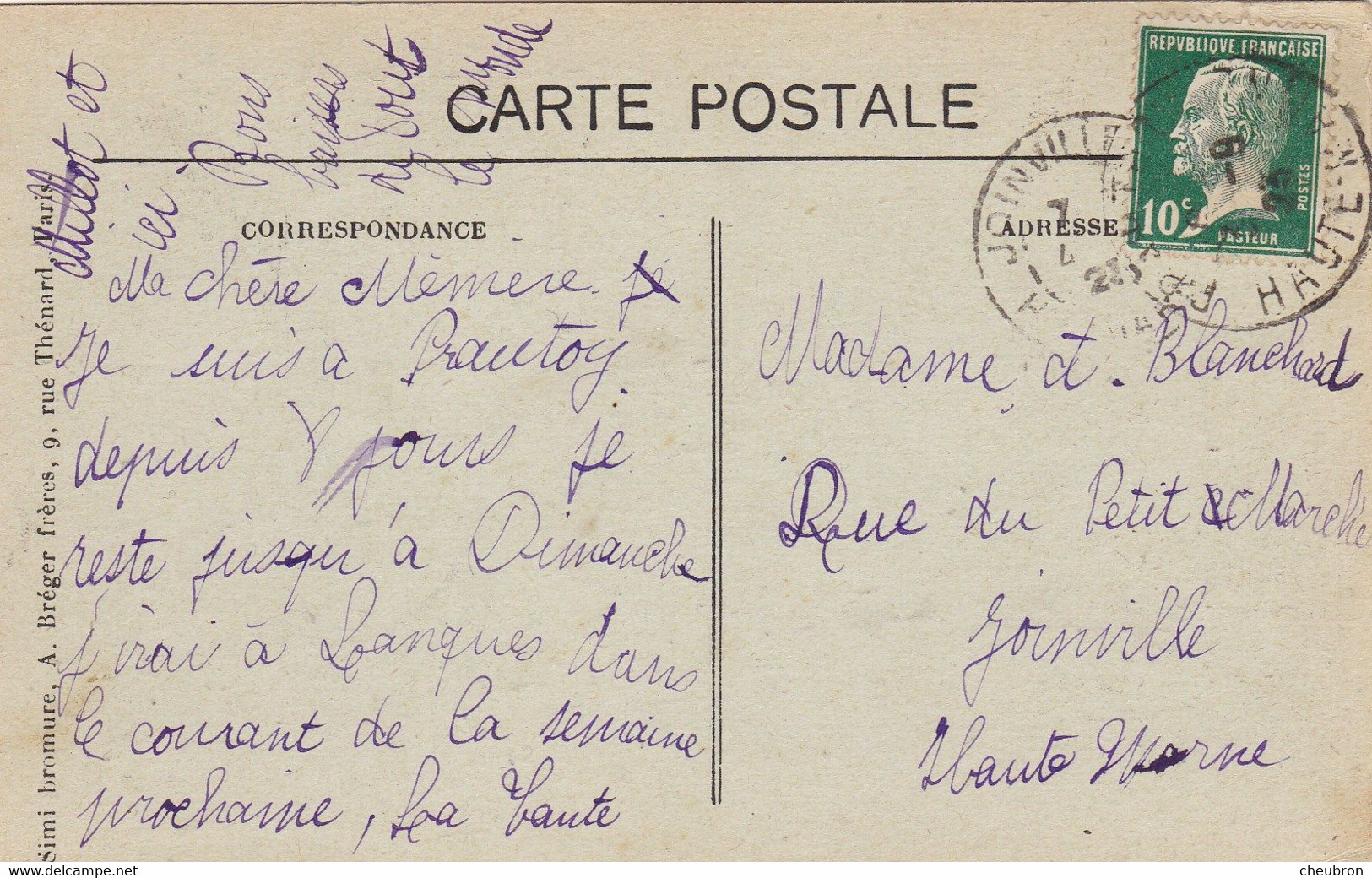 52. PRAUTHOY. CPA.  LE CHATEAU . ANNÉE 1924 + TEXTE - Prauthoy