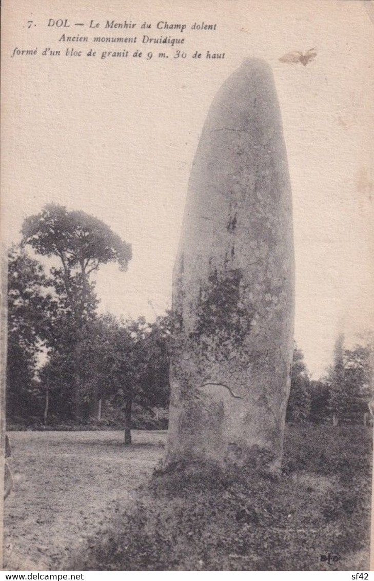 DOL                    LE MENHIR DU CHAMP DOLENT - Dolmen & Menhirs