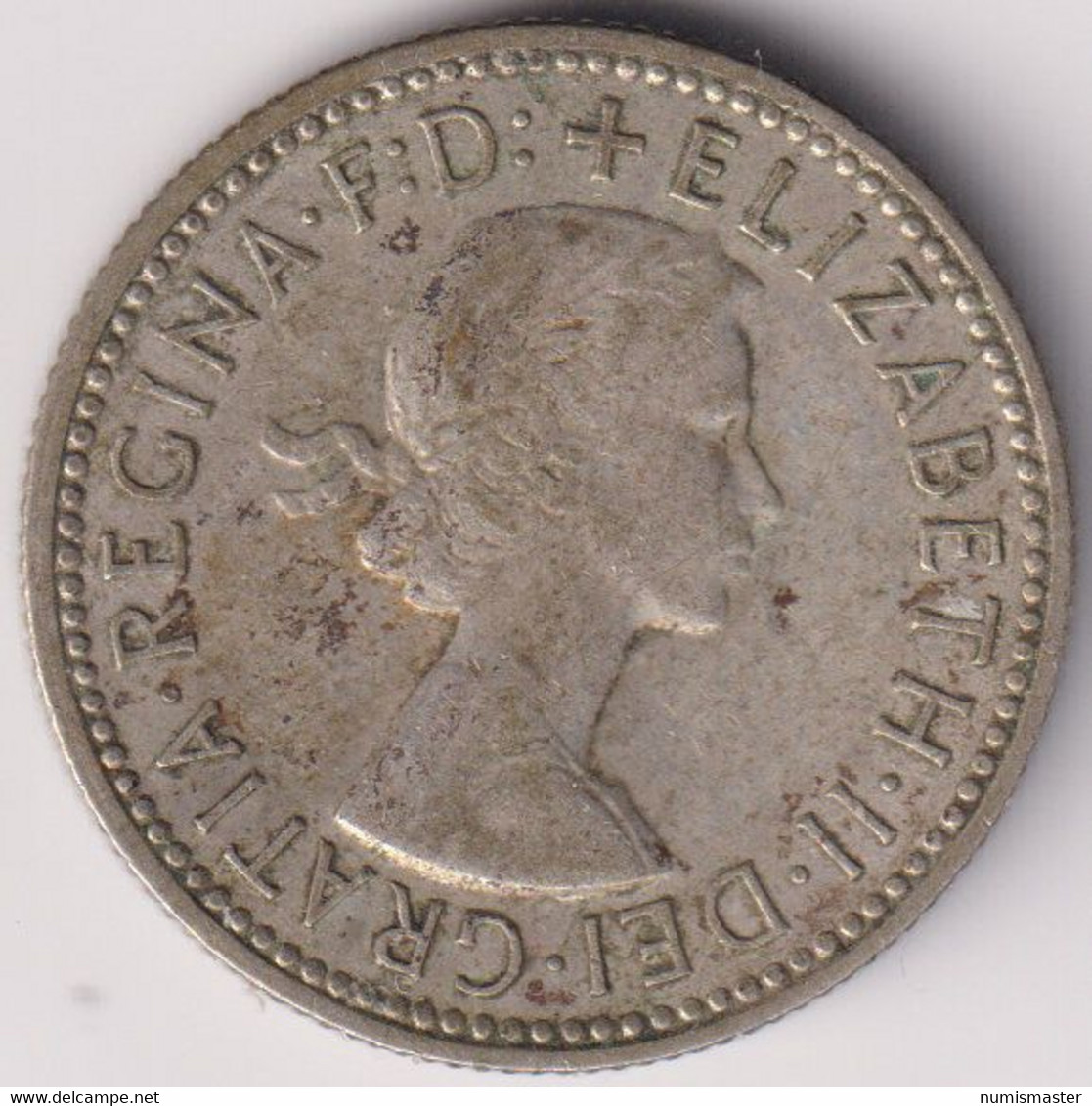 AUSTRALIA , SHILLING 1956 , UNCLEANED SILVER COIN - Shilling