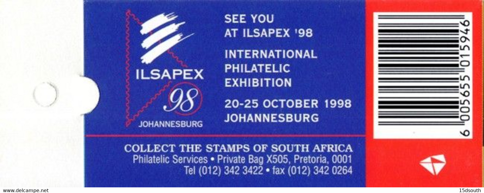 South Africa - 1997 Rhino ILSAPEX 98 R10 Booklet # SB39 - Markenheftchen