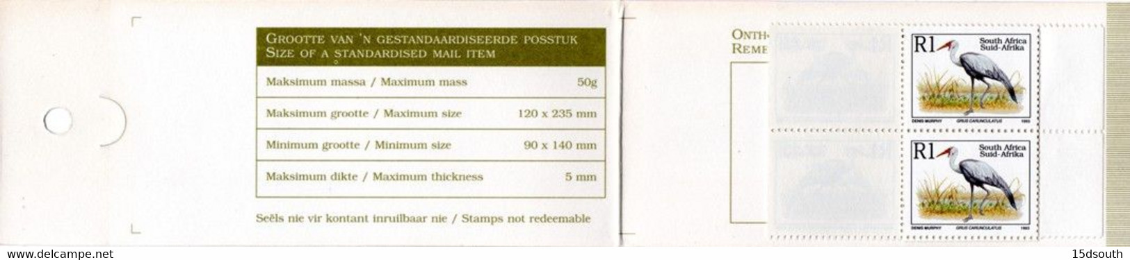 South Africa - 1997 Rhino ILSAPEX 98 R10 Booklet # SB39 - Cuadernillos