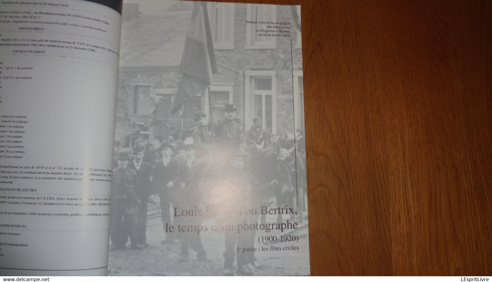 DE LA MEUSE A L ARDENNE N° 25 Régionalisme Ardenne Bertrix Fête Cinéma Fanfare Course Pénitencier Saint Hubert Marinus - Belgique