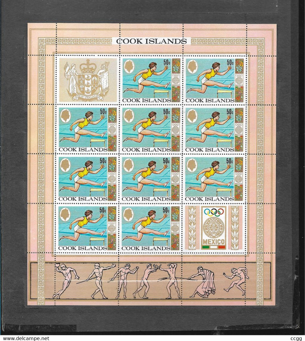 Olympische Spelen  1968 , Cook Islands  - Zegels In Velletjes Postfris - Estate 1968: Messico