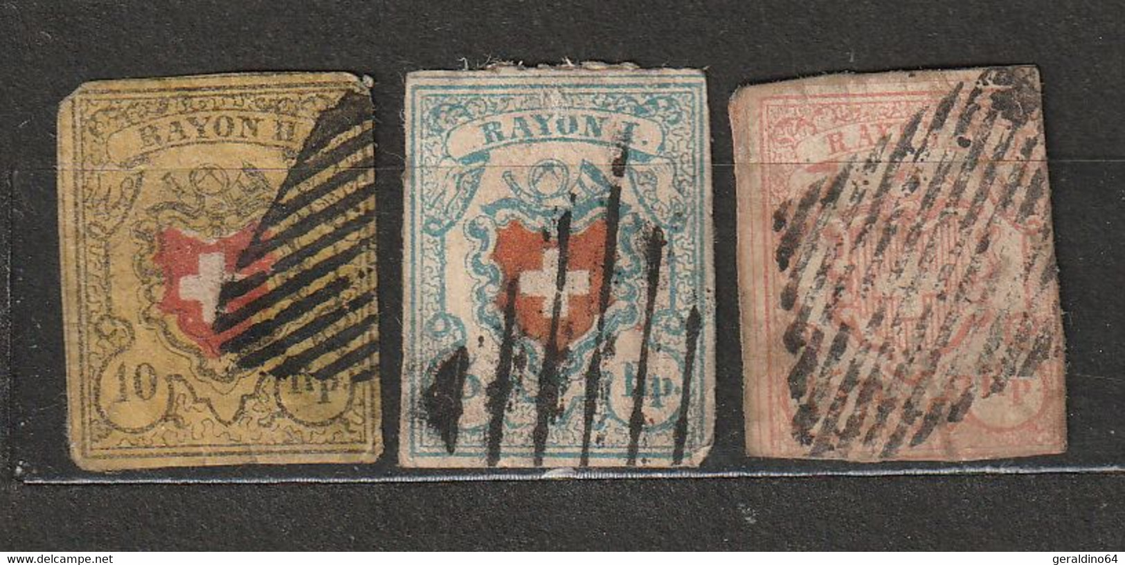 Schweiz Aus Altem Französischem Album Timbres - Poste - 1843-1852 Federal & Cantonal Stamps