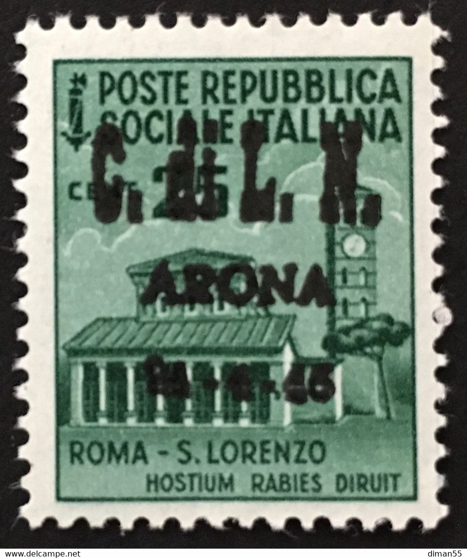 ITALIA - C.L.N. ARONA N. 4 Cat.225€ - GOMMA INTEGRA - MNH** - Comite De Liberación Nacional (CLN)