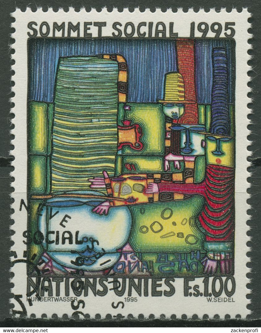 UNO Genf 1995 Soziale Entwicklung Gemälde F.Hundertwasser 262 Gestempelt - Used Stamps